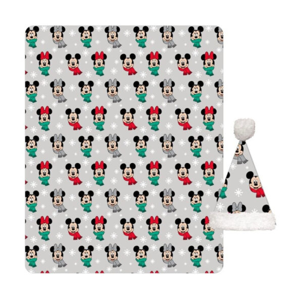 Disney Mickey Noel Mimmi Pigg coral fleece filt och mössset 100x140 cm