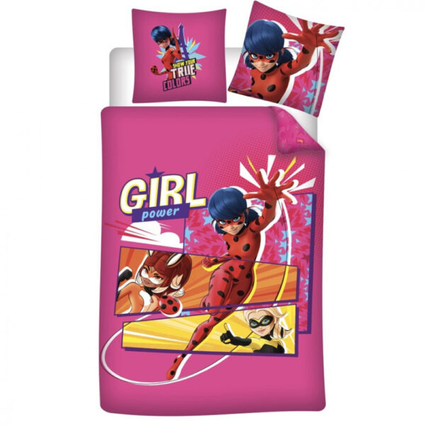 Miraculous Ladybug The Girls påslakanset / bäddset 140x200 cm, 63x63 cm mikrofiber