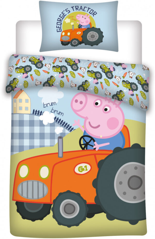 Peppa Pig George's Tractor barnsängkläder 100x135 cm, 40x60 cm