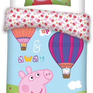 Greta gris luftballong barnbäddset 100x135 cm, 40x60 cm