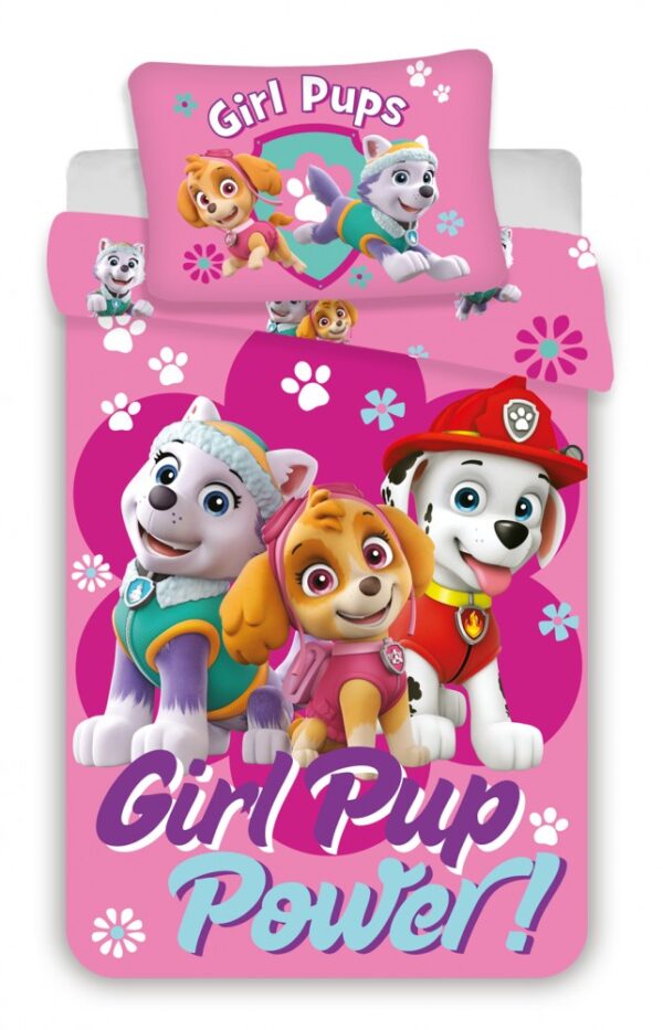 Paw Patrol Girl Power barnsängkläder 100x135 cm, 40x60 cm
