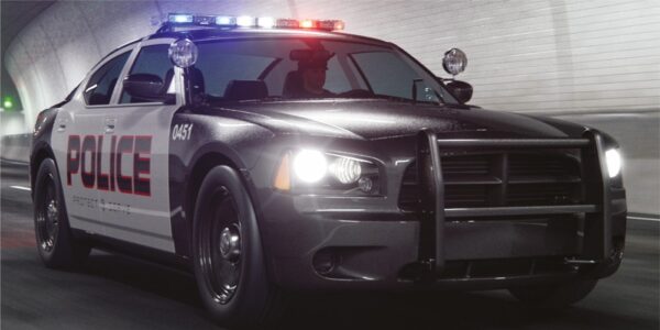 Police bil badhandduk, strandhandduk 70x140 cm