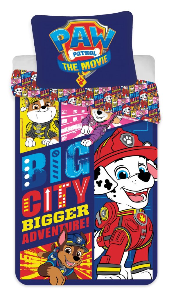 Paw Patrol Big City påslakanset 140x200 cm, 70x90 cm