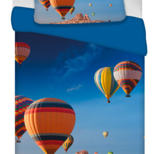 Vehicle Hot Air Balloon påslakanset 135x200 cm, 80x80 cm