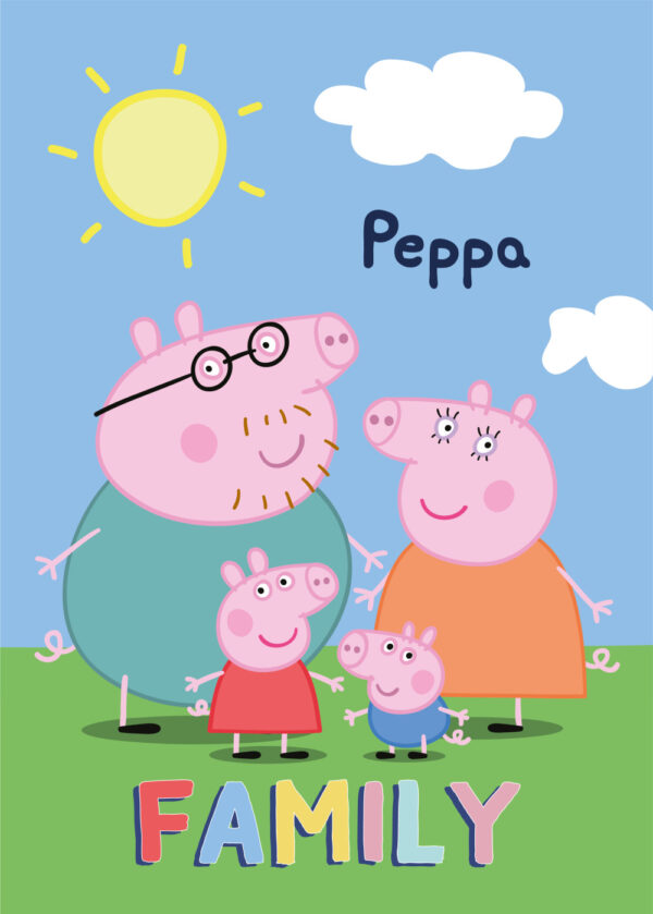 Greta Gris Familj Fleecefilt 100x140 cm