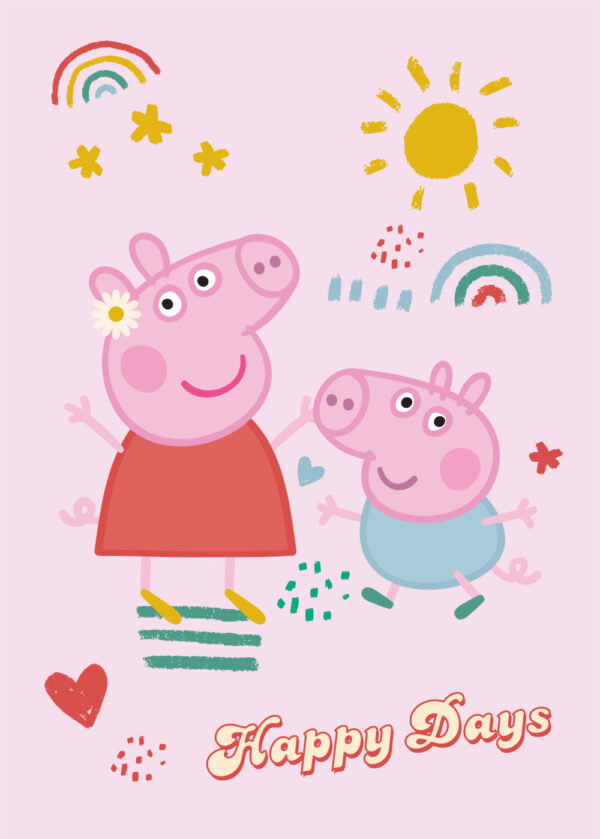 Peppa Pig Happy Days fleecefilt 100x140 cm