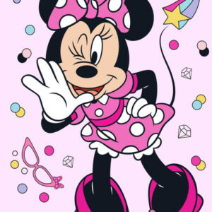 Disney Mimmi Pigg Rolig badhandduk, strandhandduk 70x140 cm
