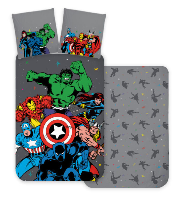 Avengers Classic Comic Style påslakanset / bäddset, 140x200 cm, 70x90 cm, bomull