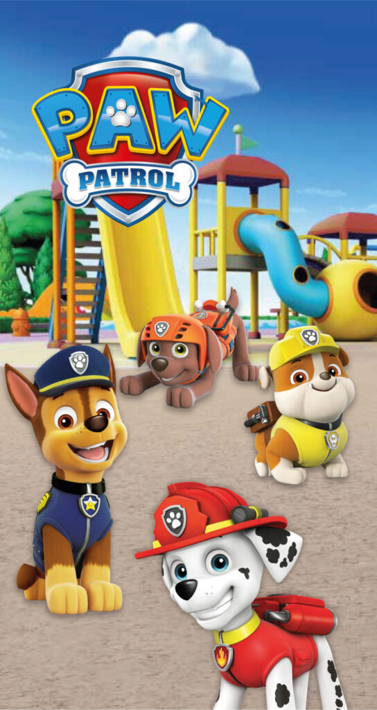 Paw Patrol Playground badhandduk, strandhandduk 70x140 cm