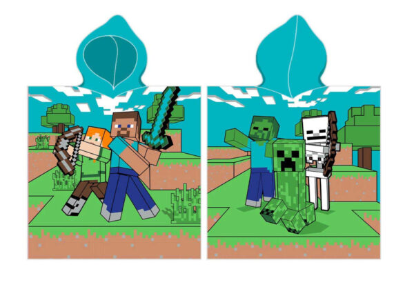 Minecraft Diamond Defender strandhandduk poncho 50x115 cm