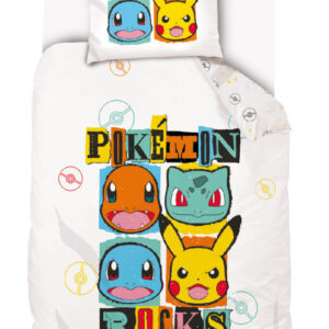 Pokémon Rocks påslakan set 140x200 cm, 70x90 cm