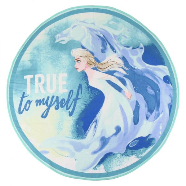 Disney Frozen badhandduk rund formad, strandhandduk 130 cm (Fast Dry)