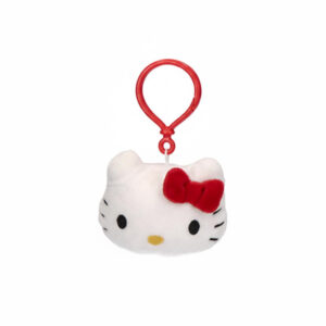 Hello Kitty huvud 3D plyschfigur med hängare, väsksmycke 11 cm
