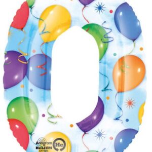 Number Giant Sifferballong 0 i folie 88x63 cm