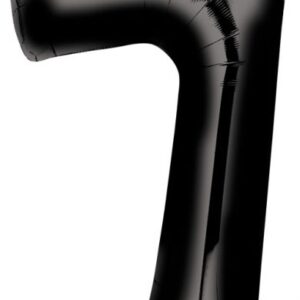 Number Giant Siffran 7 Folieballong, Svart 88x55 cm