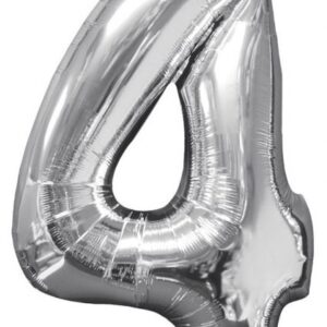 Sifferballong 4 i silverfolie 66x45 cm