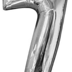 Sifferfolieballong 7, silver 66x43 cm