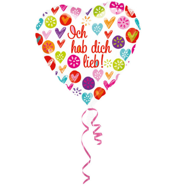Love Ich hab dich lieb folieballong 43 cm