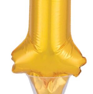 Number Guld sifferballong 1 i folie för tårta 15 cm