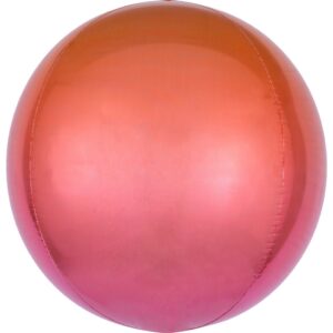 Colour Ombré Röd och Orange Sfärisk Folieballong 40 cm
