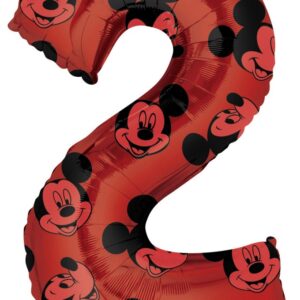 Disney Mickey röd folieballong siffra 2, 66 cm