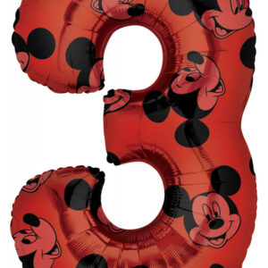 Disney Mickey Röd folieballong form 3, 66 cm
