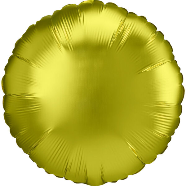 Satin citron rund folieballong 43 cm