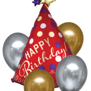 Satin Luxe Happy Birthday folieballong 5-pack
