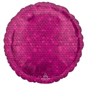 Folieballong med paljettmönster i rosa, 43 cm