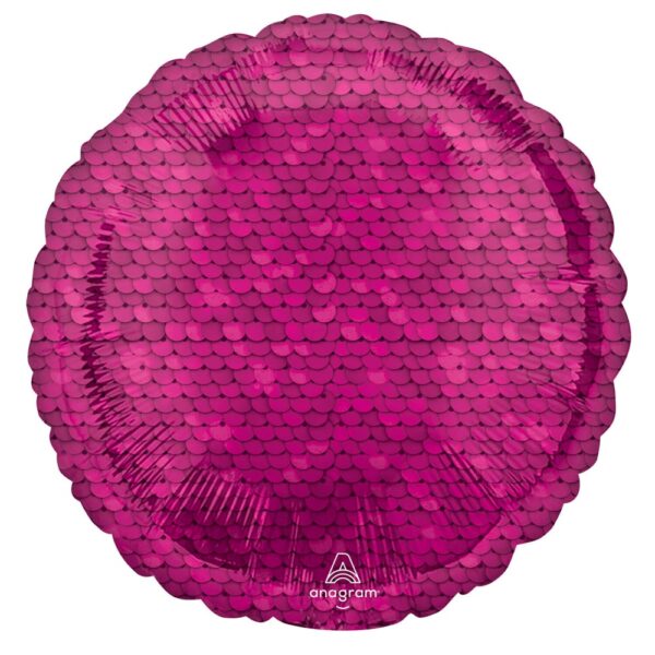 Folieballong med paljettmönster rosa 43 cm