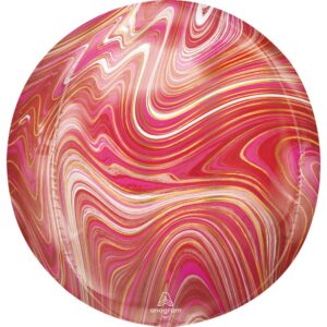 Colour Colorful, röd och rosa sfärisk folieballong 40 cm