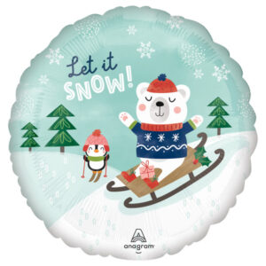 Christmas Let it Snow folieballong 43 cm