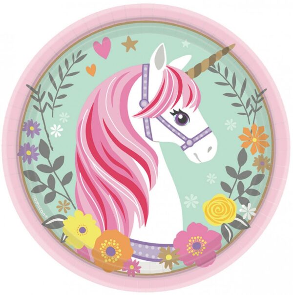 Unicorn Magical papperstallrikar 8-pack 18 cm