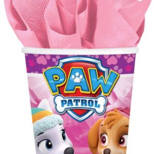 Paw Patrol rosa pappersmuggar 8 st 250 ml
