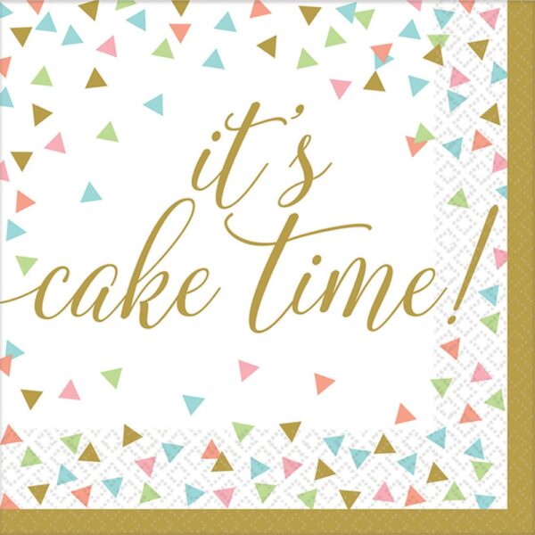 Party Cake Time Konfetti Servetter 36-pack 33x33 cm