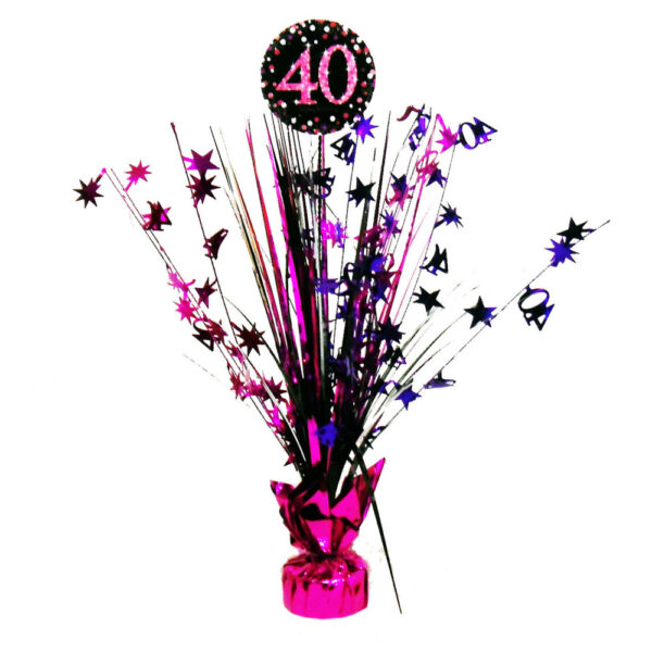 Happy Birthday 40 Borddekoration 45,7 cm rosa
