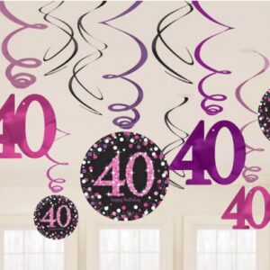 Happy Birthday 40 banddekoration 12-delars set