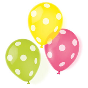 Colour Dots Prickiga Ballonger, 6-pack 22,8 cm