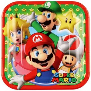 Super Mario Mushroom World pappersassietter 8 st 18 cm