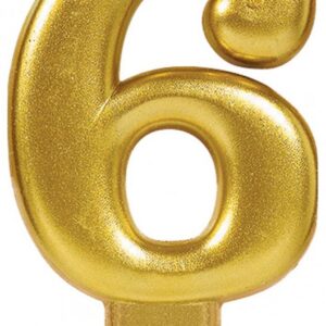 Number Gold, guldig siffertårtljus nummer 6