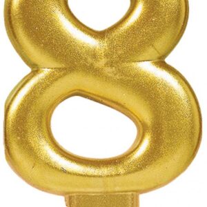 Number Gold, guld siffertårtljus 8