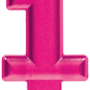 Siffertårtljus 1 Rosa födelsedagsljus