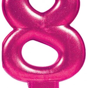 Sifferljus 8 rosa födelsedagsljus