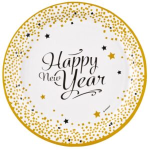 Happy New Year Pappersassietter 8-pack 23 cm