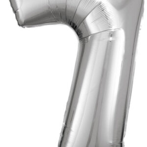 Number Giant Silver Folieballong Siffra 7, 83x55 cm