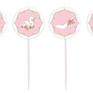 Princess Swan mini tårtljus, set med 4 st