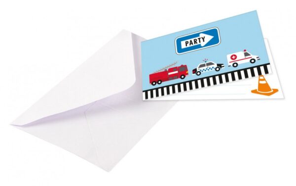 On the Road Festinbjudningar, paket med 8