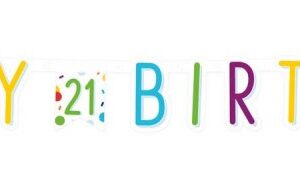 Happy Birthday Confetti 21-skylt 180 cm
