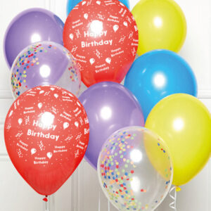 Färgglada Happy Birthday-ballonger, 10-pack 27,5 cm
