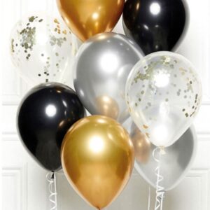 Colour Fashion Happy Birthday ballongset, 8 st, 27,5 cm
